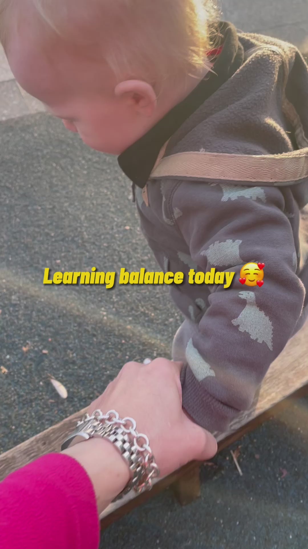 Learning to balance in Bumbi Kids shoes