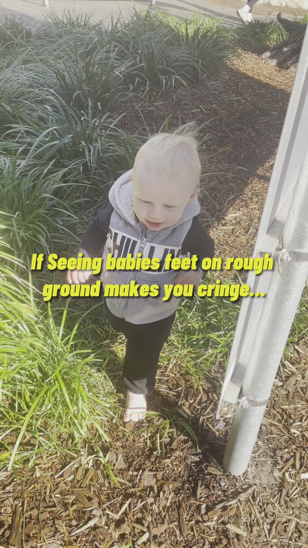 Protecting toddler feet from rough ground