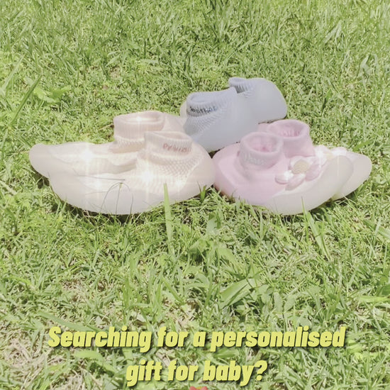 Personalised flower infant shoes