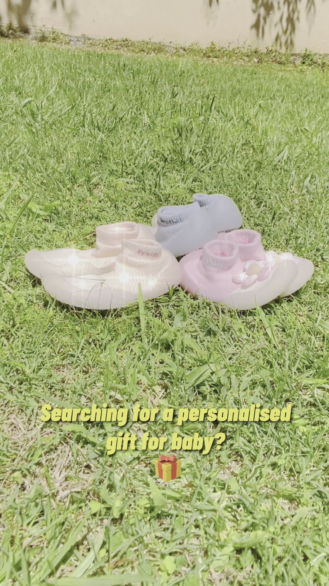 Personalised flower infant shoes