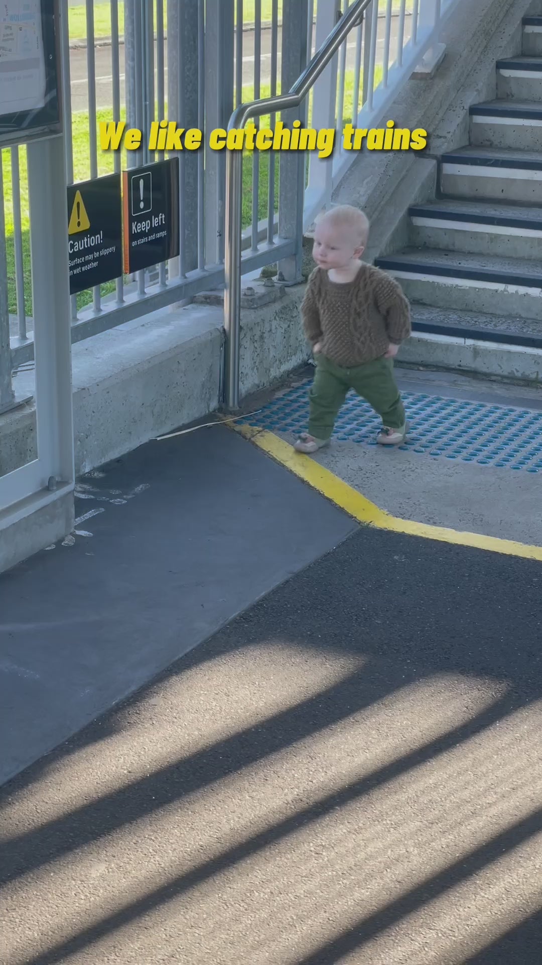 Catching a train with Brown Bear shoes