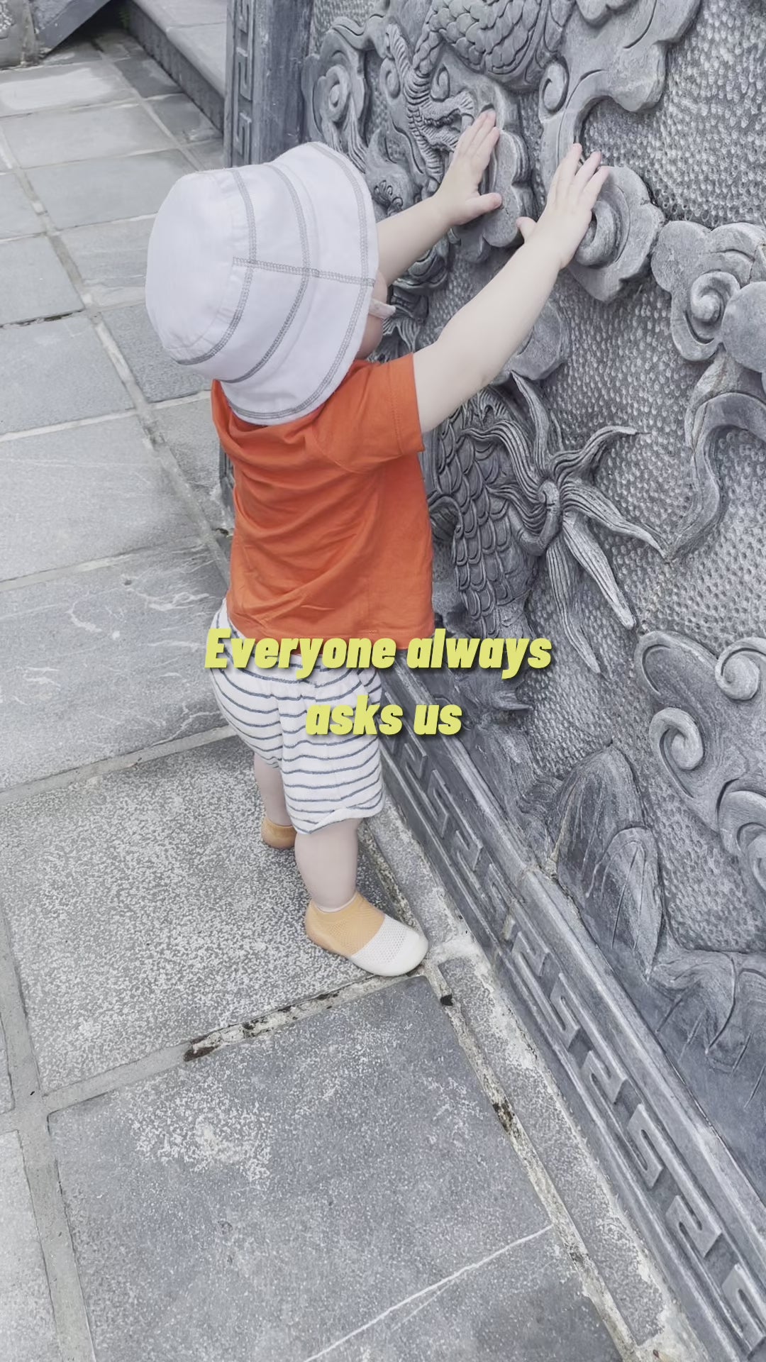 Orange and white mesh shoes in Vietnam