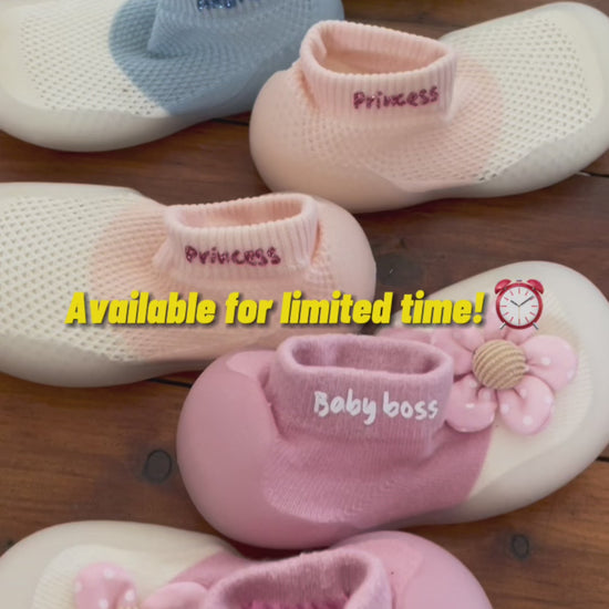 Personalised kids shoes - pink and blue