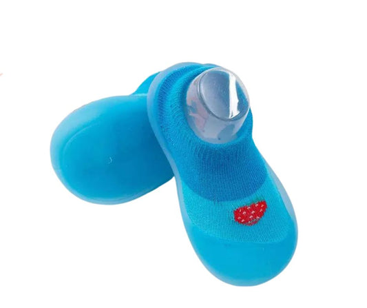 Soft blue kids shoes with flexible soles