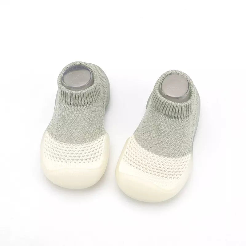 Bumbi Kids Khaki and White Breathable Shoes Front