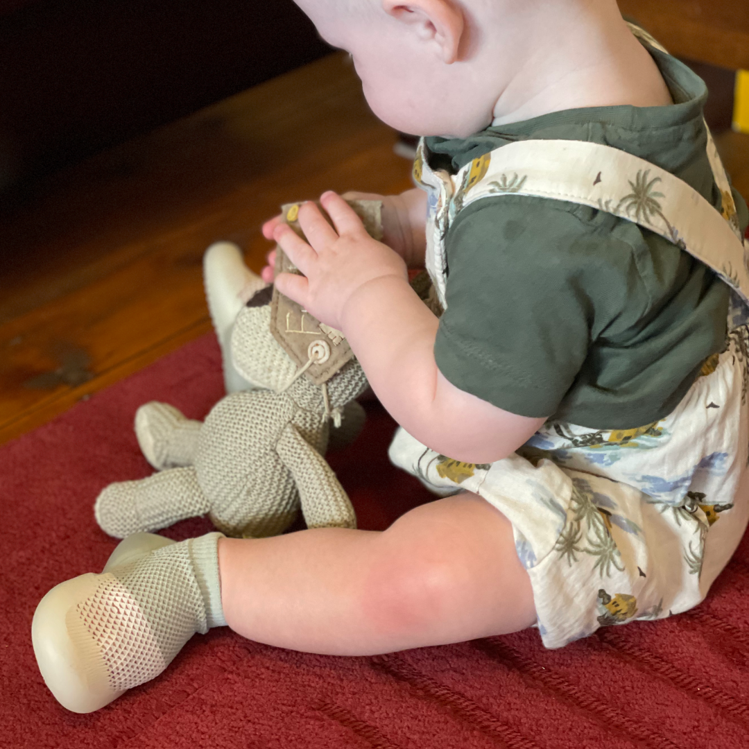 Bumbi Kids Khaki and White Breathable Shoes Indoors